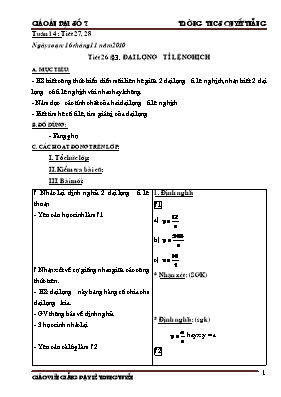 Giáo án Đại số lớp 7 - Tuần 14